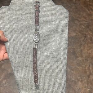 Brigthon Brown Braided Leather Bracelet